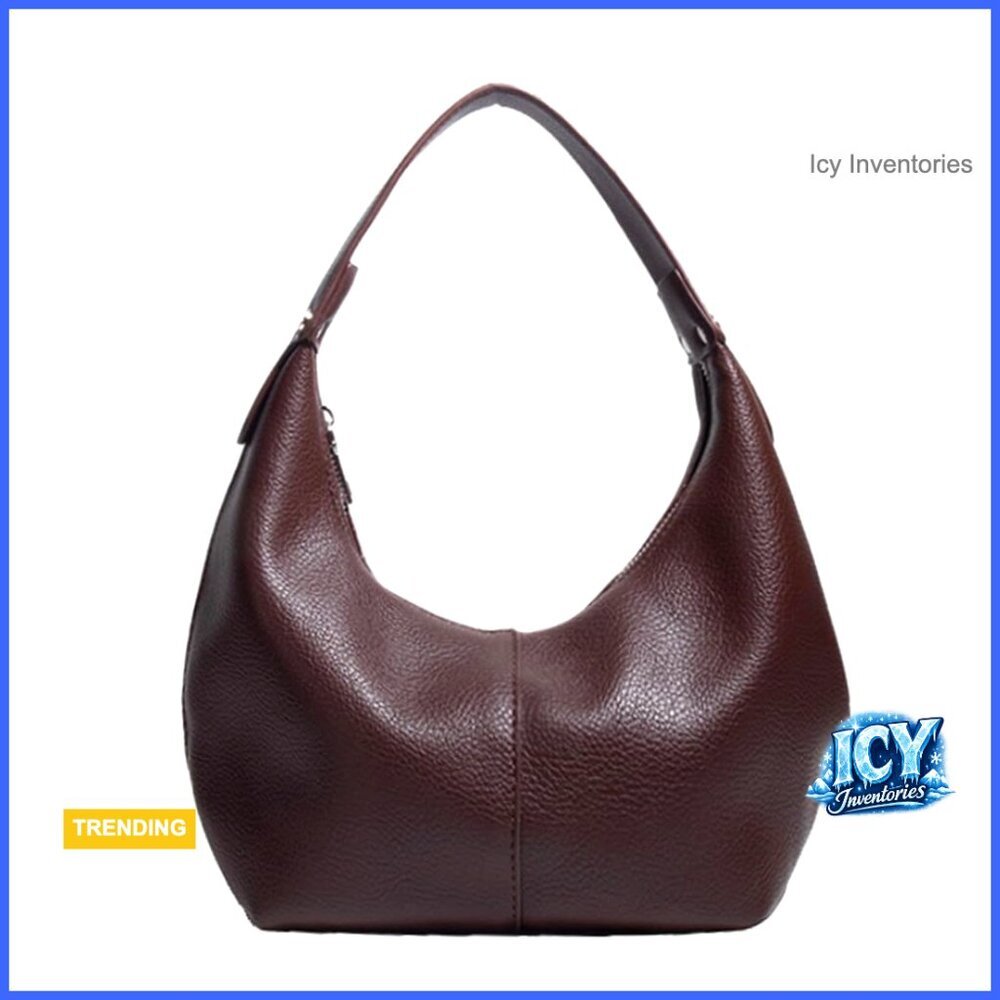 Vegan Leather Hobo Bag Crescent Shoulder Bag Slouchy Tote Handbag